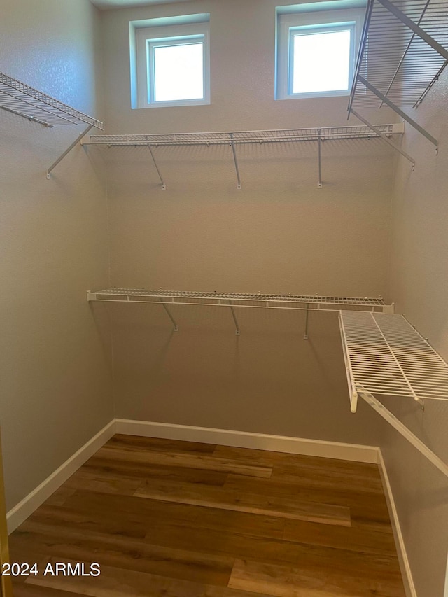 spacious closet with wood-type flooring