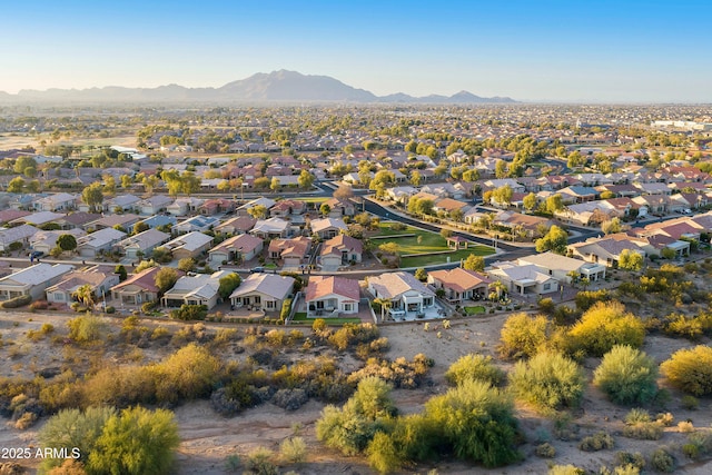 aerial view with a mountain view