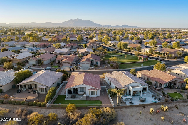 aerial view featuring a mountain view