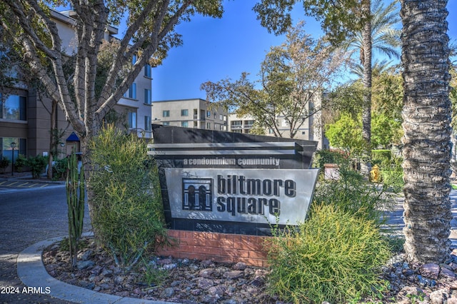 view of community sign