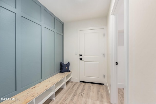 mudroom featuring light wood-type flooring