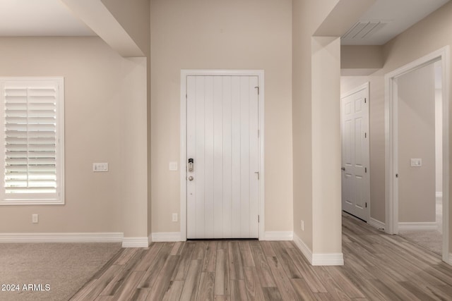 entryway featuring light hardwood / wood-style floors