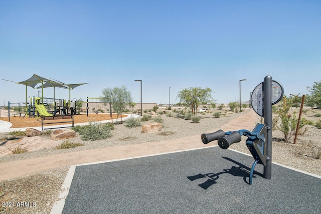 exterior space with a playground