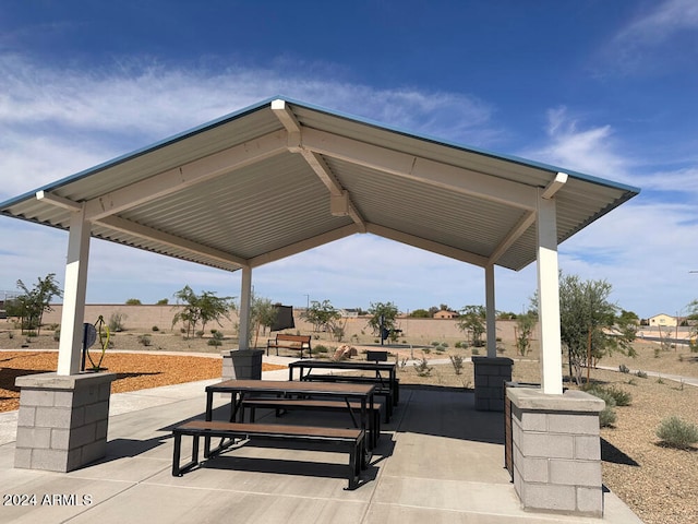 view of patio / terrace with a gazebo