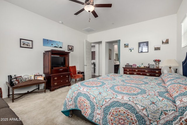 4044 E Dawson Dr E, Chandler, AZ 85249 - bedroom featuring light carpet and ceiling fan
