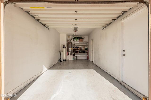 garage with gas water heater