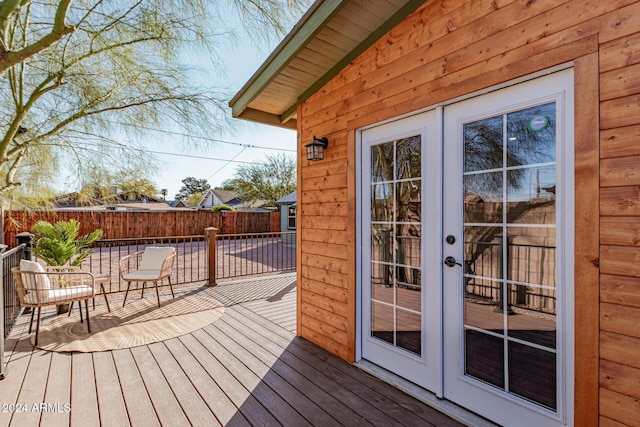 deck featuring french doors