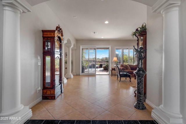 view of tiled entrance foyer