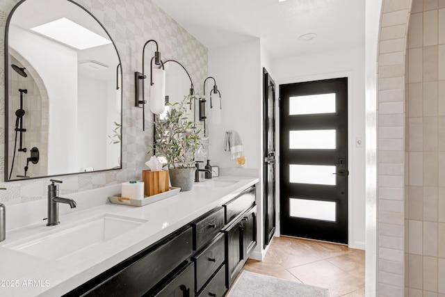 bathroom featuring vanity and tile patterned floors