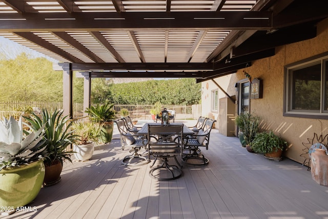 deck with a pergola