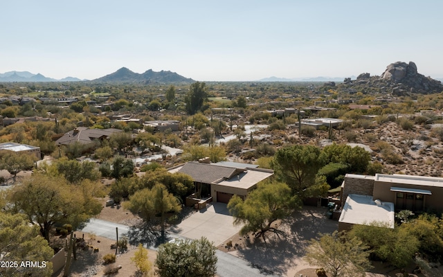 bird's eye view featuring a mountain view