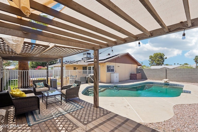 207 E Strahan Dr, Tempe, AZ 85283 - view of pool with a fenced backyard, an outdoor hangout area, a pergola, and a patio