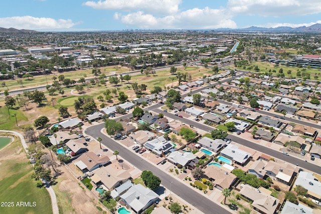 207 E Strahan Dr, Tempe, AZ 85283 - aerial view of property and surrounding area featuring a mountain backdrop and nearby suburban area