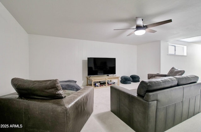 1712 E Fairfield St, Mesa, AZ 85203 - carpeted living room featuring a ceiling fan
