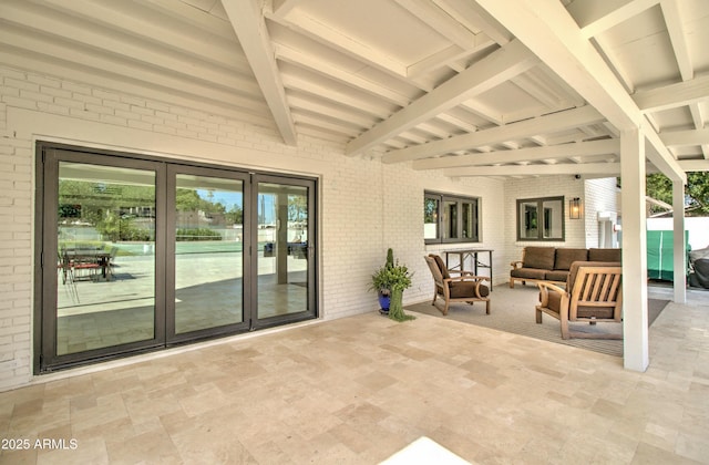 1712 E Fairfield St, Mesa, AZ 85203 - view of patio featuring an outdoor living space and french doors