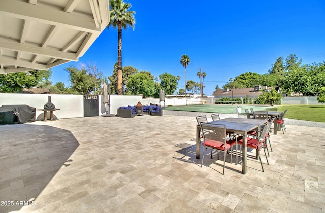 1712 E Fairfield St, Mesa, AZ 85203 - view of patio / terrace with outdoor dining area and grilling area