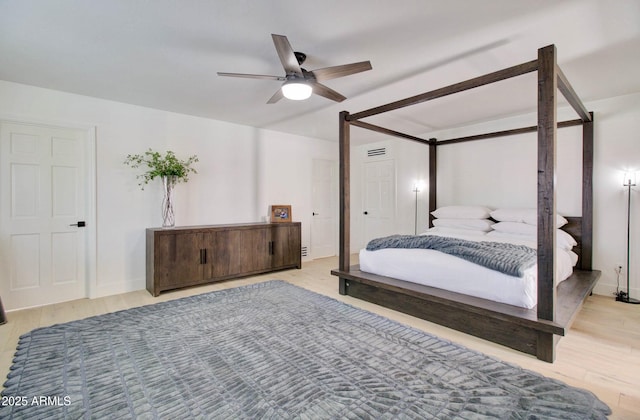 1712 E Fairfield St, Mesa, AZ 85203 - bedroom featuring wood finished floors and a ceiling fan