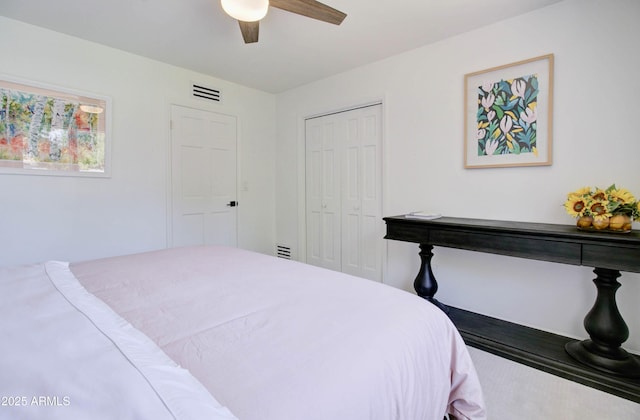 1712 E Fairfield St, Mesa, AZ 85203 - bedroom featuring a closet and a ceiling fan