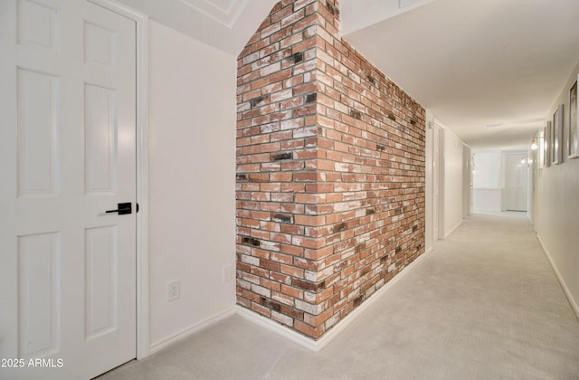 1712 E Fairfield St, Mesa, AZ 85203 - hallway featuring carpet and brick wall