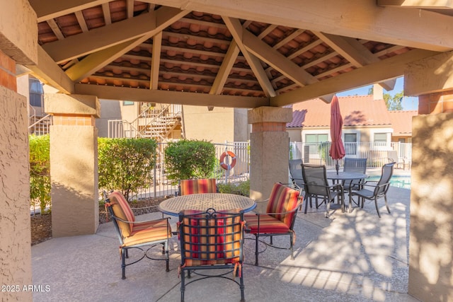 view of patio / terrace with a gazebo