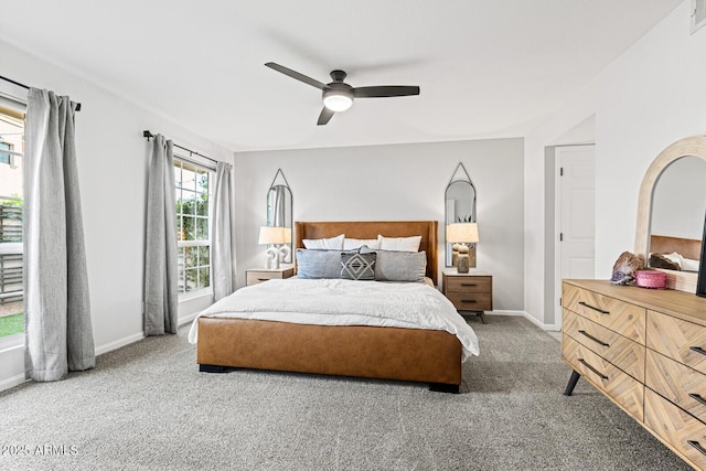 bedroom with carpet and ceiling fan