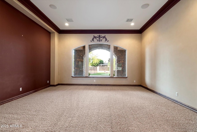 3523 E Presidio Cir, Mesa, AZ 85213 - unfurnished room with carpet, ornamental molding, baseboards, and recessed lighting