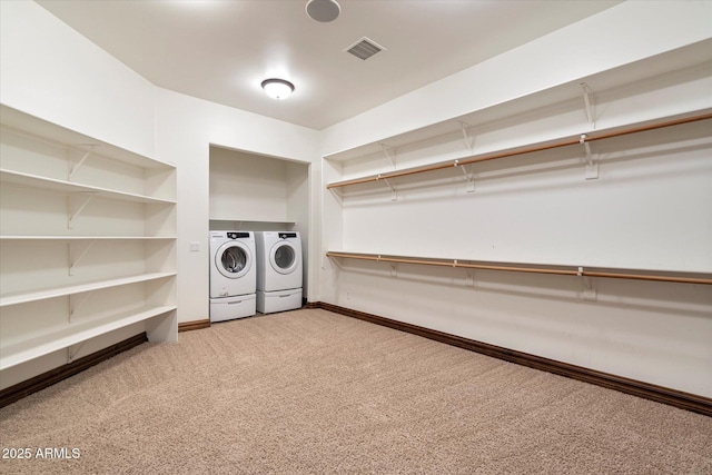 3523 E Presidio Cir, Mesa, AZ 85213 - laundry area featuring independent washer and dryer, carpet floors, and baseboards