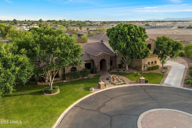 3523 E Presidio Cir, Mesa, AZ 85213 - aerial view of property and surrounding area featuring a mountainous background