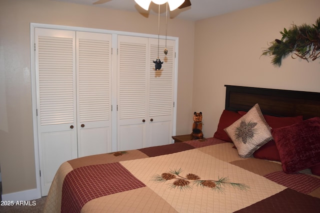 bedroom with a ceiling fan