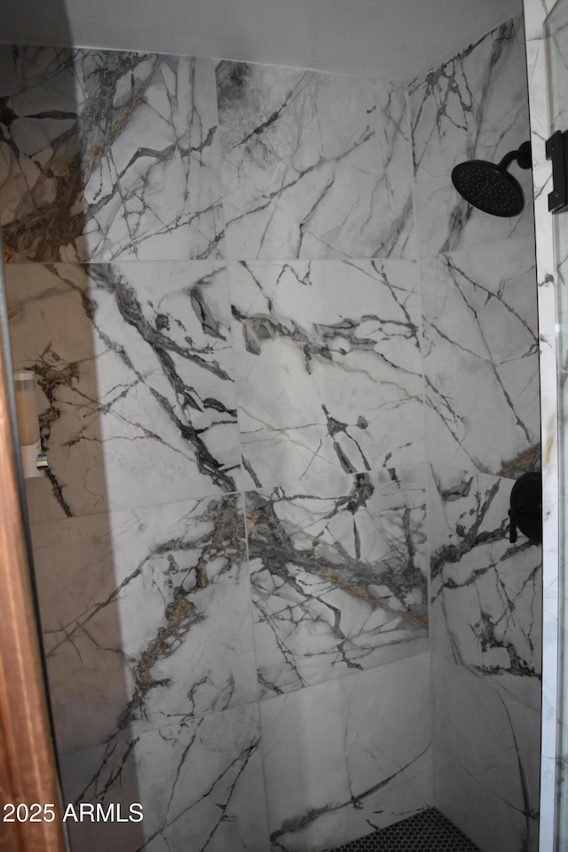 details with a marble finish shower