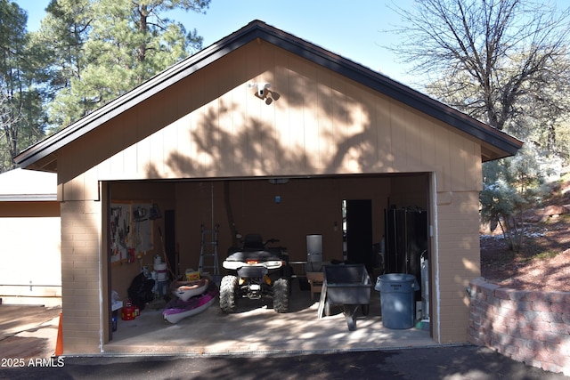 view of garage