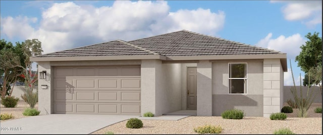 3334 E Valleyhigh Trl, San Tan Valley, AZ 85143 - view of front of house with an attached garage, stucco siding, and concrete driveway