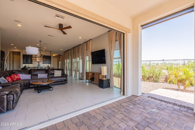 12035 W Roy Rogers Rd, Peoria, AZ 85383 - view of patio with an outdoor living space and ceiling fan