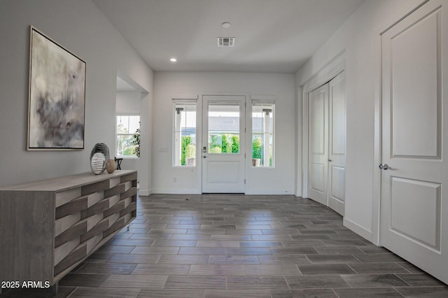 11534 N Jerome St, Surprise, AZ 85388 - entryway featuring recessed lighting, dark wood-type flooring, and baseboards