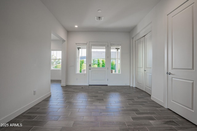 11534 N Jerome St, Surprise, AZ 85388 - foyer entrance with recessed lighting, baseboards, and dark wood finished floors