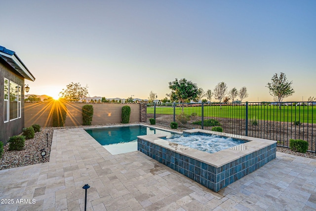 11534 N Jerome St, Surprise, AZ 85388 - view of pool with an in-ground hot tub, a fenced backyard, and a patio area
