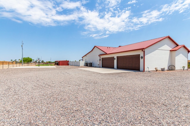 exterior space featuring a garage