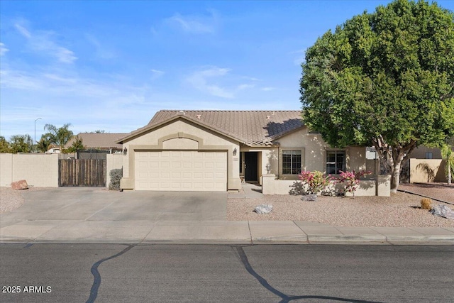 view of front facade with a garage