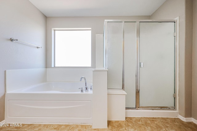 bathroom with plus walk in shower