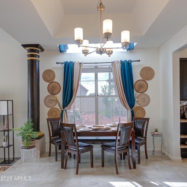 5940 W Robinson Way, Chandler, AZ 85226 - tiled dining space with a chandelier and baseboards