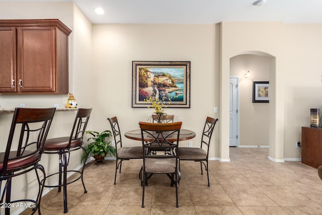 view of tiled dining area