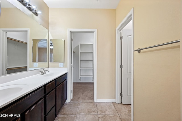 bathroom featuring vanity and tile patterned floors