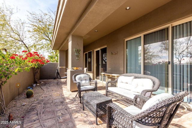 view of patio with an outdoor hangout area