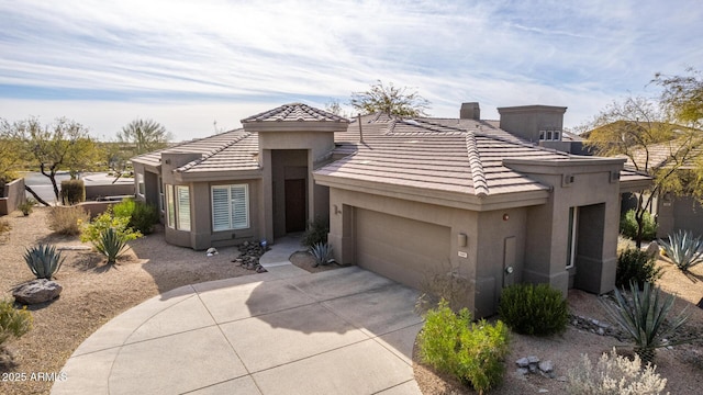 view of front of house with a garage