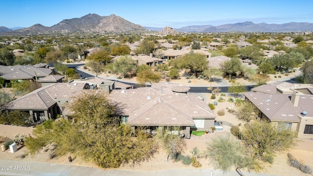 bird's eye view featuring a mountain view