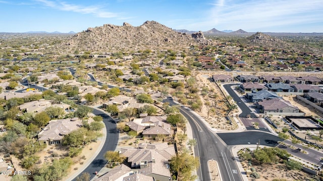 bird's eye view with a mountain view