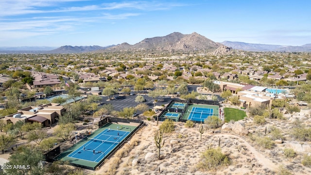 bird's eye view featuring a mountain view