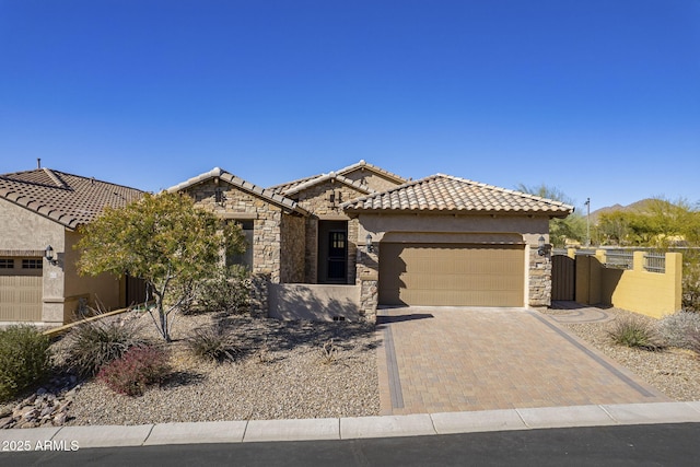 view of front of house with a garage