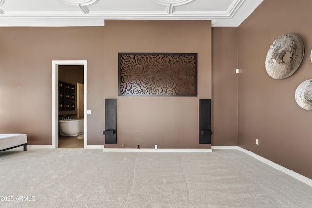 interior space with baseboards and carpet floors