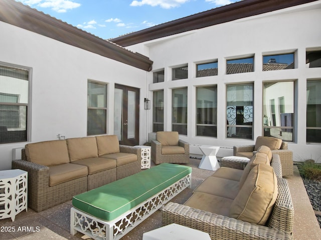 view of patio with an outdoor hangout area
